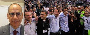 Alberto Moreno y los dirigentes de Podemos