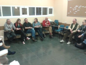 Círculo de Podemos MJD durante la reunión con Varela y Díaz