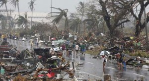 Imágen del tifón `Haiyan´ en Filipinas.  
