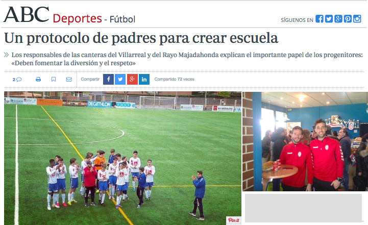 El diario ABC elogia y compara el «fair play» del Rayo Majadahonda con la cantera del Villarreal