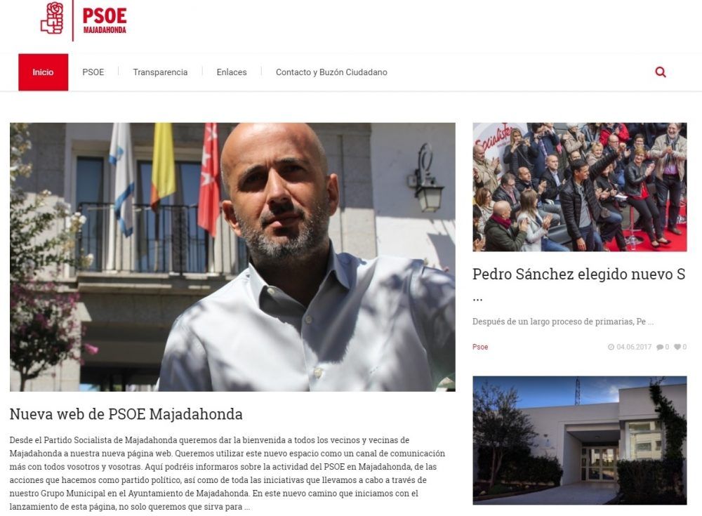 El PSOE de Majadahonda estrena su nueva página web