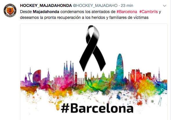 Partidos, clubes y asociaciones de Majadahonda condenan la masacre de Barcelona