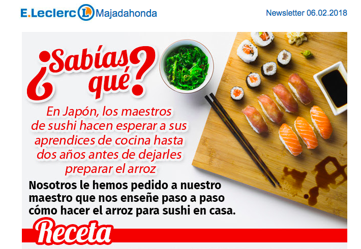 E.Leclerc Majadahonda descubre esta semana los secretos del sushi con un 15% de descuento ampliable a fruta, carne y pescado
