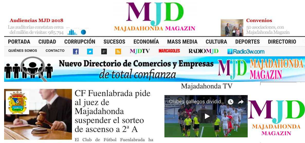 Impacto nacional de Majadahonda Magazin por la noticia sobre el “caso Fabril”