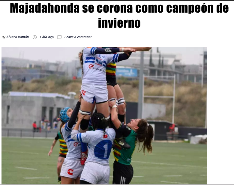 Deporte Femenino Majadahonda: CRM campeón de invierno (Rugby), SAD a por la 6ª Copa (Hockey), Sincronizado Team Mirum (Rioja y Gala Navidad)