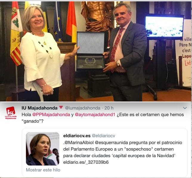 IU Majadahonda: el Premio del Ayuntamiento en Bélgica costó 3.000 € con “sospecha de corrupción”