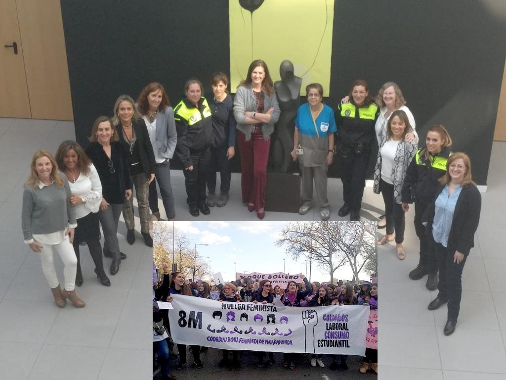 La manifestación feminista fue un éxito en Madrid y un fracaso en Majadahonda