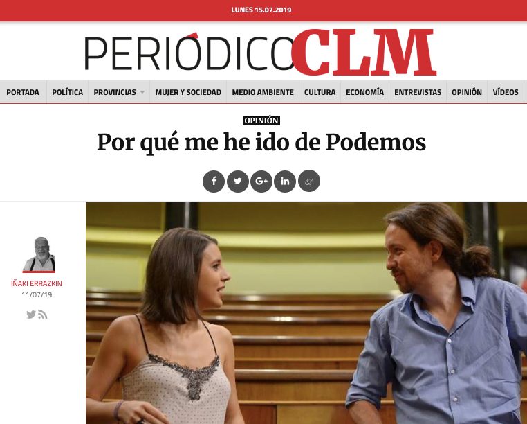 Errazkin: «¿Por qué me he ido de Podemos? por un bisturí como el del descuartizador de Majadahonda»