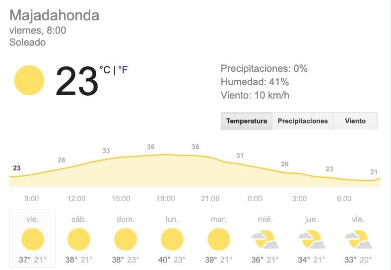 Subidón de calor esta semana en Majadahonda rozando los 40º: consejos para combatirlo