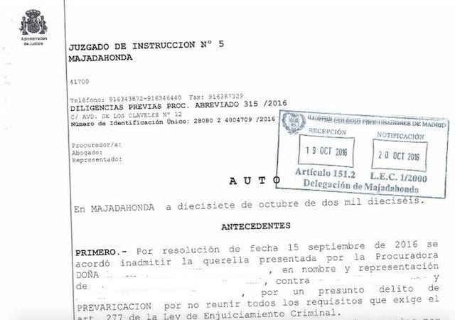 El juzgado nº 5 de Majadahonda estrecha el cerco a Villar por el «caso Recre»