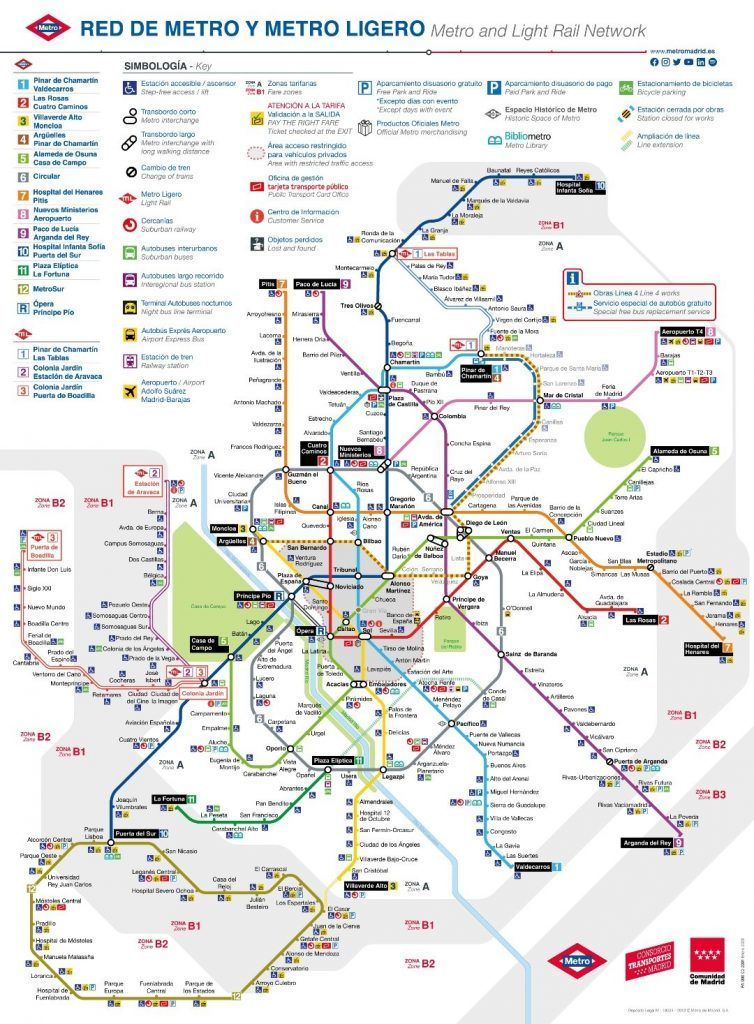 Карта метро мадрид интерактивная