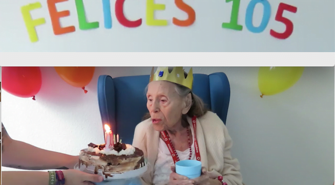 Una anciana de la residencia «Los Peñascales» (Torrelodones) cumple 105 años en plena «tormenta» de coronavirus