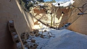 Instalaciones de GREFA destrozadas por la nieve
