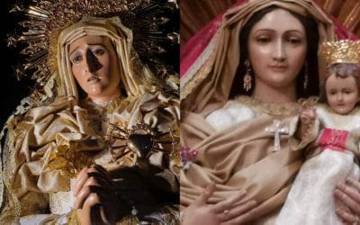 La Virgen de la Alegría deslumbra en Majadahonda con los diseños del modisto David de Calle