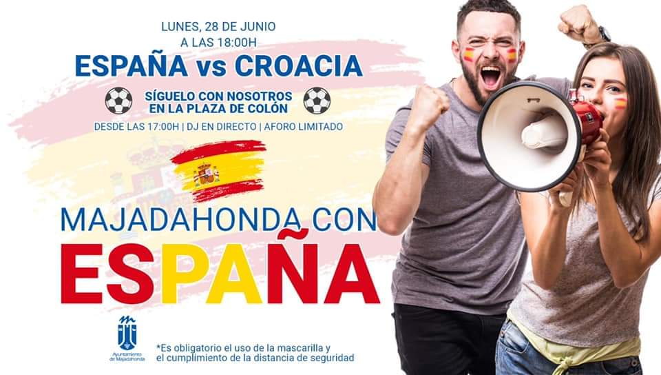 El Ayuntamiento de Majadahonda hace un llamamiento para ver el España-Croacia en la Plaza de Colón