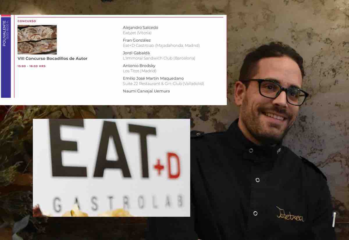 El cocinero Fran González (Eat+D Gastrolab Majadahonda), finalista al mejor bocadillo de autor en Madrid Fusión