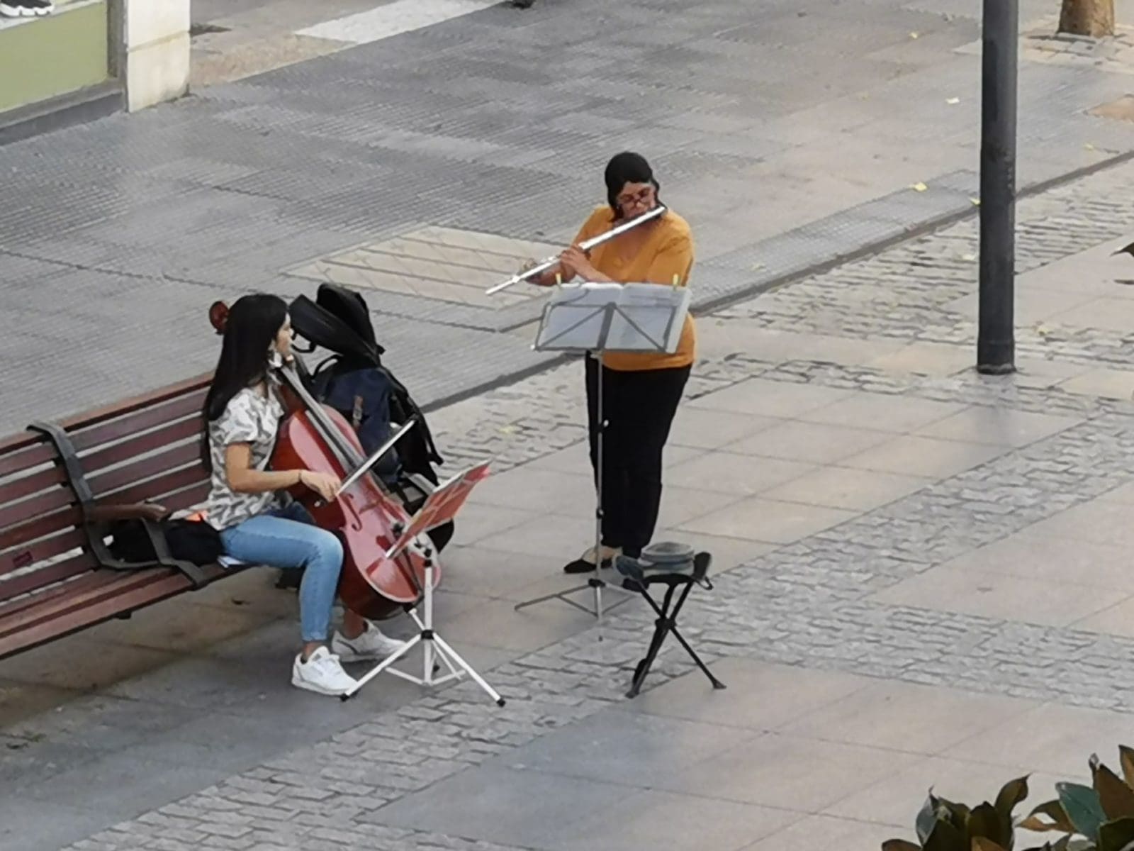 La policía local de Majadahonda expulsa a dos músicas clásicas de la Gran Vía
