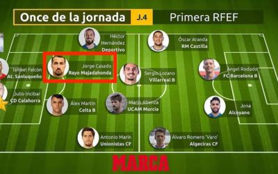 El defensa Jorge Casado (Rayo Majadahonda), elegido en el «once ideal» de la jornada