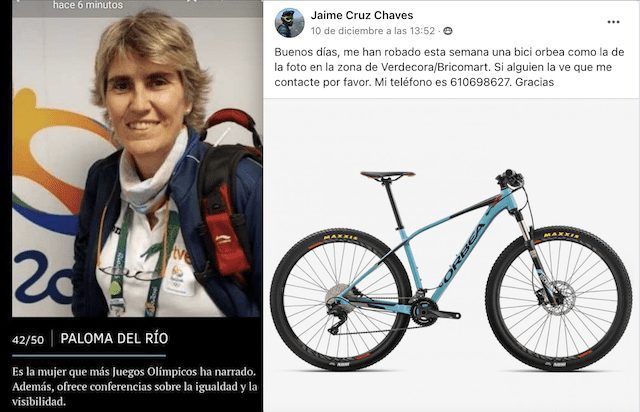 La hermana de la periodista de TVE Paloma del Río sufre un intento de robo de coche en El Plantío: otra sustracción de bicicleta
