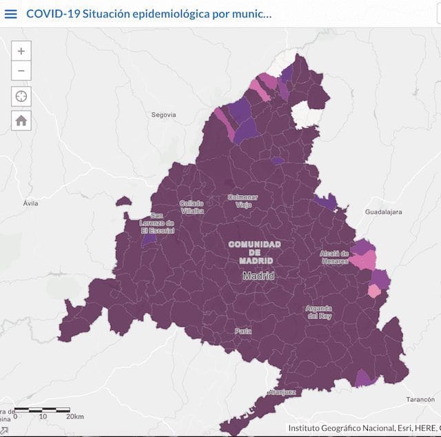 Covid Ómicron (26 diciembre 2021): Boadilla (2.074), Las Rozas (1.956), Pozuelo (1.923), Villalba (1.857), Majadahonda (1.782)