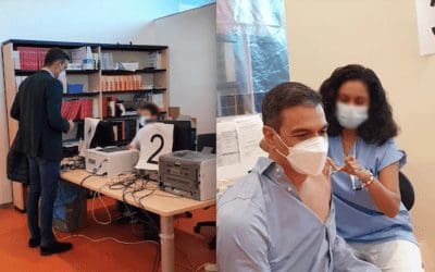 Pedro Sánchez recibe en Majadahonda la tercera dosis de la vacuna contra el coronavirus