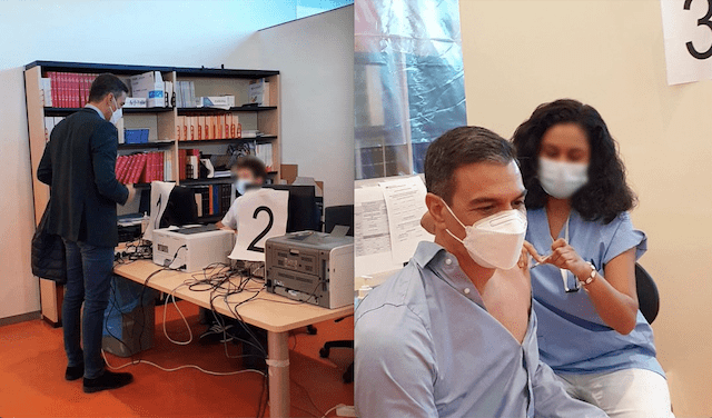 Pedro Sánchez recibe en Majadahonda la tercera dosis de la vacuna contra el coronavirus