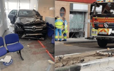 Brutal accidente en Majadahonda: un coche se empotra contra la Clínica Colón y causa heridas a 2 mujeres