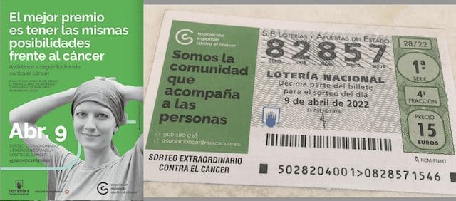 La Asociación contra el Cáncer de Majadahonda vende lotería del 82857 para investigar sobre la enfermedad