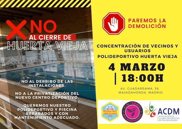 Usuarios afectados por el cierre de Huerta Vieja (Majadahonda) convocan una protesta en la piscina