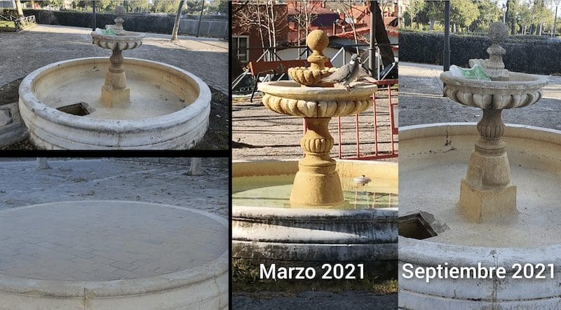 El Ayuntamiento de Majadahonda destruye la tradicional fuente de la plazoleta de Santa Catalina