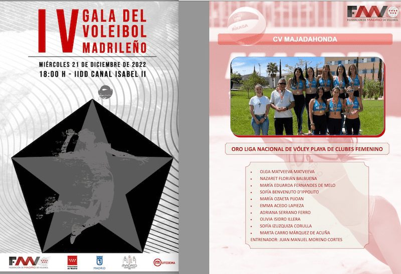 CV Majadahonda «arrasa» en los Premios de la IV Gala 2022 del Voleibol