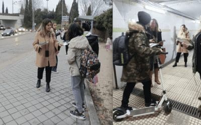 3 concejales y 3 asesores de Majadahonda salen a la calle a repartir folletos del PP: visita de Ayuso a Las Rozas