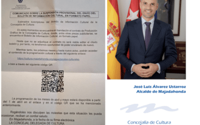 El Ayuntamiento de Majadahonda suspende el envío del Boletín Cultural porque se le pasa el plazo del contrato: «disculpen las molestias»