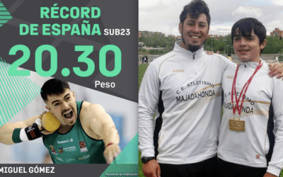 El joven lanzador de peso Miguel Gómez (Majadahonda) alcanza los 20.3 metros en Valladolid y se coloca 4º mejor atleta de todos los tiempos