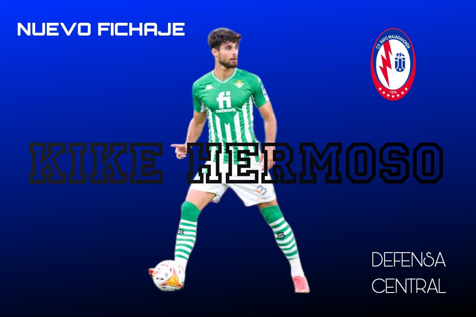 El joven futbolista Kike Hermoso, central de 23 años que jugaba en Portugal, ficha por el Rayo Majadahonda