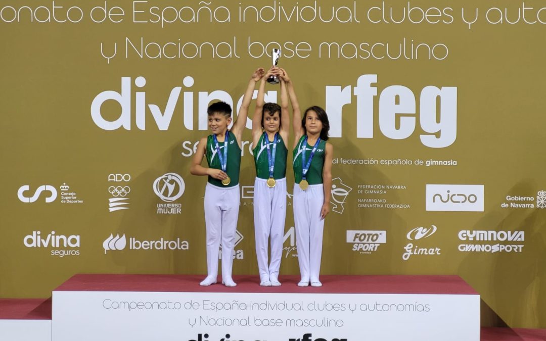 Los podiums del Campeonato de España de Gimnasia Artística 2023 (Navarra):  EMG Majadahonda, CGA Pozuelo y CGA Fénix Las Rozas