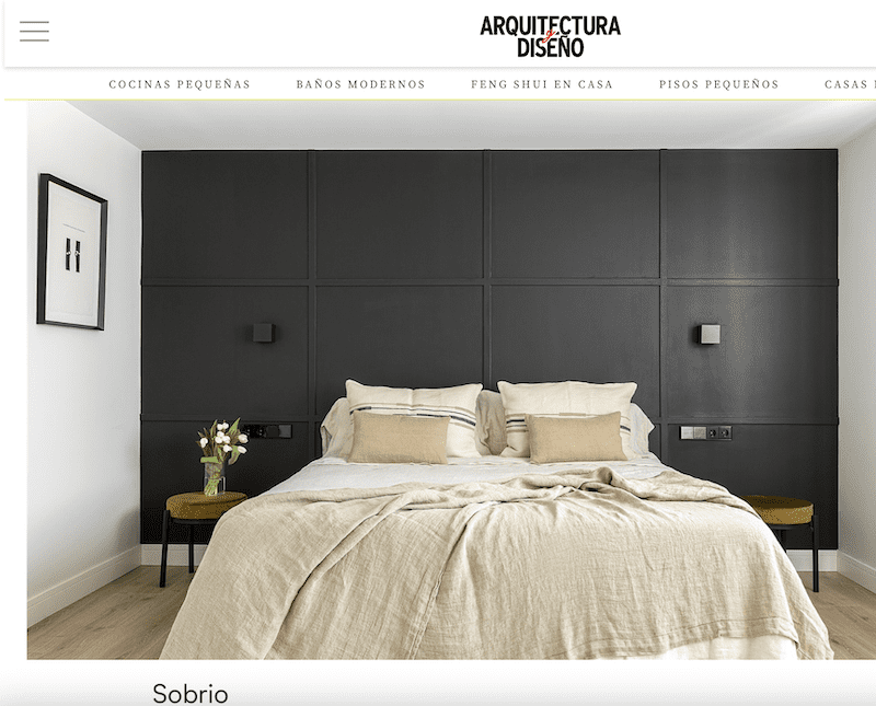 El dormitorio de un publicista de Majadahonda, elegido entre los mejores de España por su «sobriedad y elegancia»