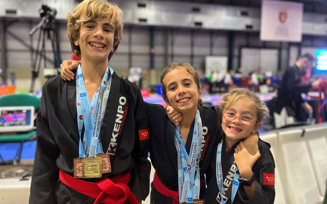 Insólito: tres hermanos de Majadahonda (Carmen, Guillermo, Begoña) hacen podio en el campeonato de España de «Kenpo»