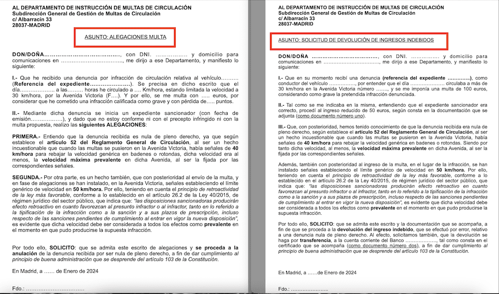 Los 2 tipos de recurso para las multas de El Plantío-Majadahonda: primeras alegaciones y para quienes hayan pagado