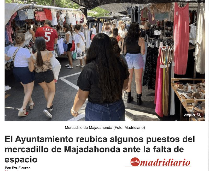 3 nuevos reportajes sobre el Mercadillo de Majadahonda en la prensa nacional pero solo 1 sobre la «polémica» ampliación