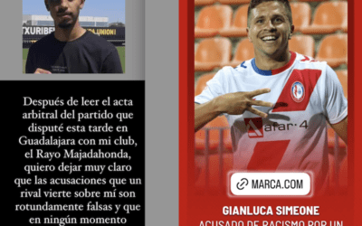 El acta recoge acusaciones racistas a Gianluca Simeone (Rayo Majadahonda) de un jugador colombiano (Guadalajara): él lo niega y el árbitro no oyó nada