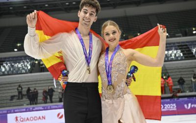 Sofía Val y Asaf Kazimov (Majadahonda) asombran al mundo y ganan la medalla de oro de patinaje en Turín (Italia)