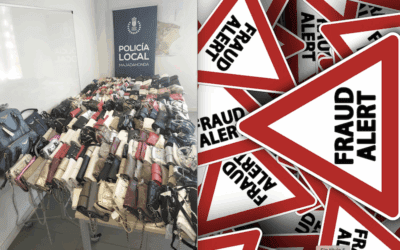 Incautan 186 monederos y 179 bolsos falsificados en Majadahonda: una vendedora sin licencia detenida con gafas de sol y bisutería