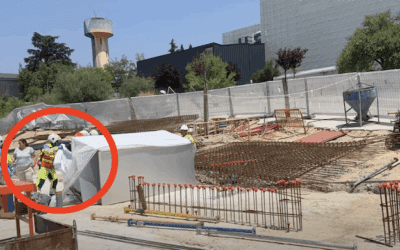 Vídeo: un obrero que trabajaba en el parking del Instituto Carlos III (Majadahonda) fallece al caerle por detrás una plancha metálica encima y romperle el cráneo