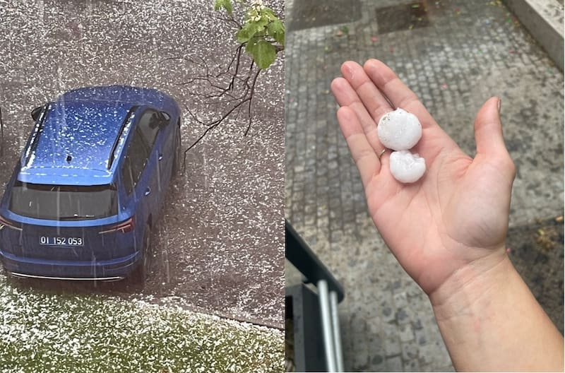 Fotos y vídeo de la espectacular «granizada» como pelotas de golf en Majadahonda y resto del Oeste de Madrid causa alarma y miedo entre los afectados