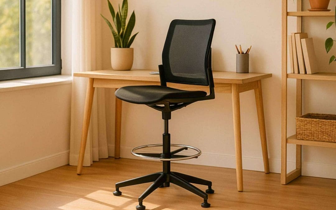 Taburetes altos con criterio de diseño, la propuesta de Spacio para entornos dinámicos y funcionales