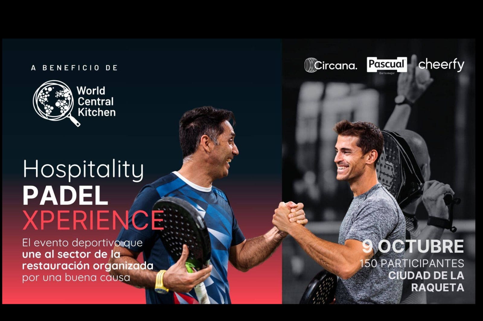 Cheerfy organiza el primer torneo benéfico de pádel con marcas de restauración líderes en apoyo a WCK