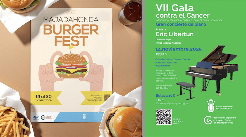 15 hamburguesas en el “Majadahonda BurgerFest” y concierto de piano en la Gala contra el Cáncer