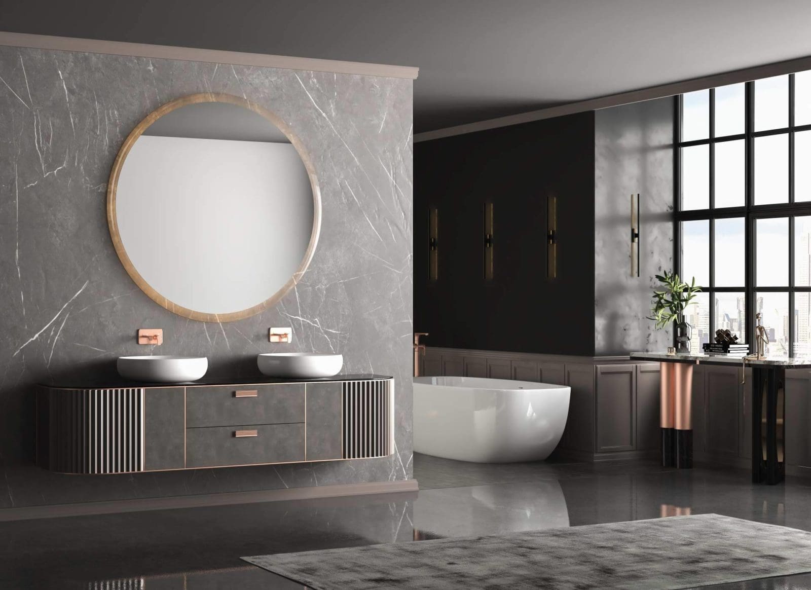 Nuevas soluciones de Balnearian en mobiliario de baño con diseño actual y entrega incluida en península