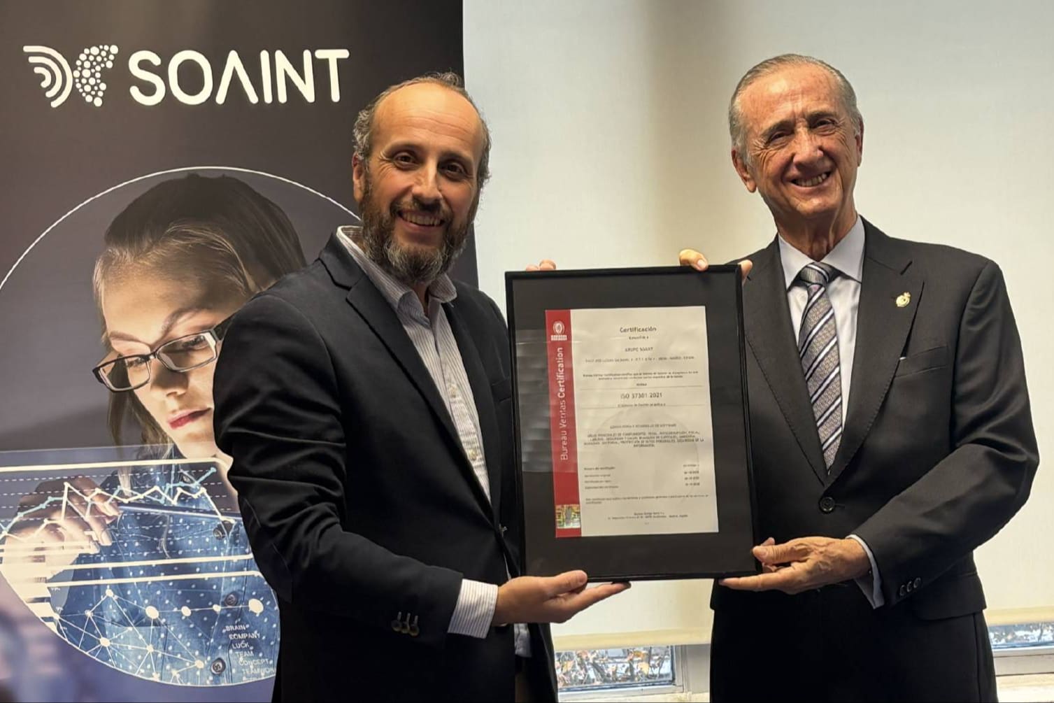 SOAINT obtiene la certificación ISO 37301 de Bureau Veritas y refuerza su compromiso global con la ética